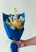 Yellow Chrysanthemum and Phalaenopsis Bouquet-HOOKOK