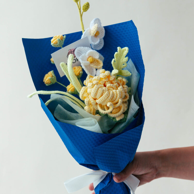Yellow Chrysanthemum and Phalaenopsis Bouquet-HOOKOK