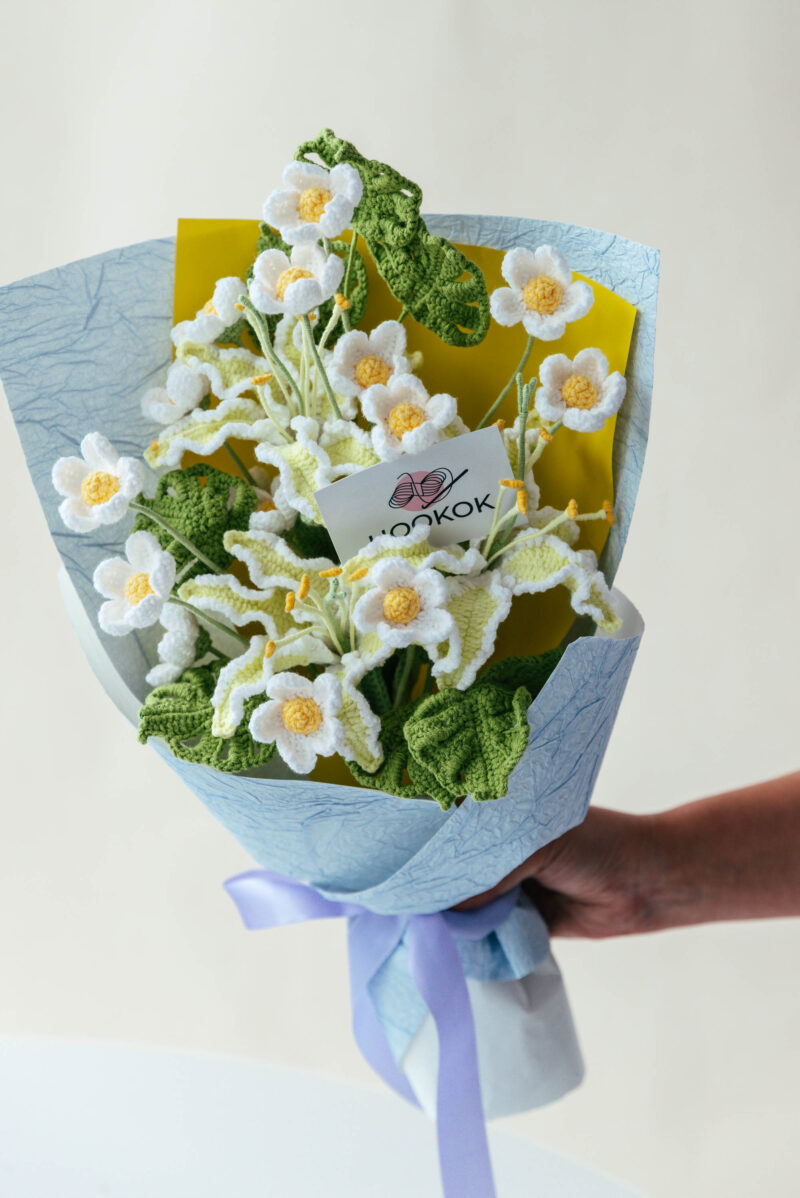 Creamy Yellow Flame Lily and Afghan Flower Bouquet-hookok