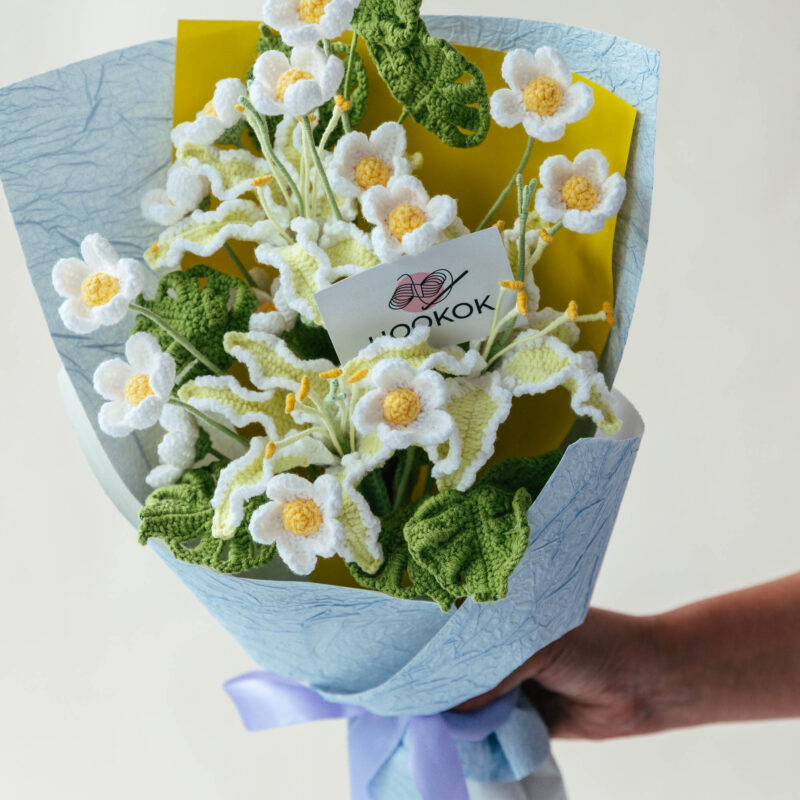 Creamy Yellow Flame Lily and Afghan Flower Bouquet-hookok