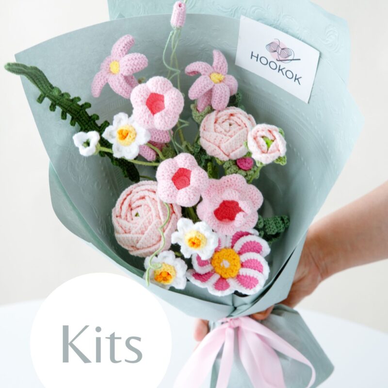 Pink “Lovely More” Flower Bouquet Kit-HOOKOK