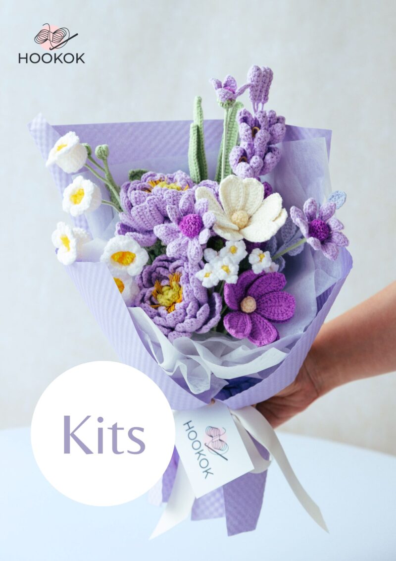 Purple Peony and Lilac Bouquet Kit-hookok