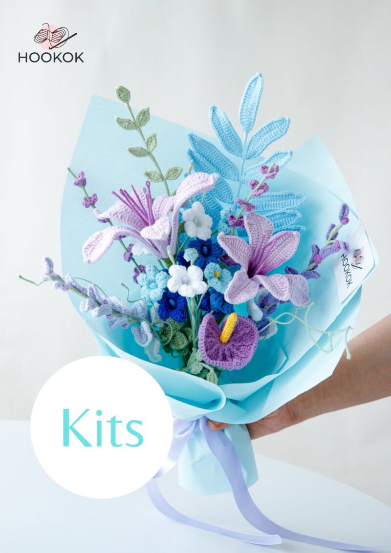 Purple Peruvian Lily and Wood Sorrel Bouquet Kit-HOOKOK