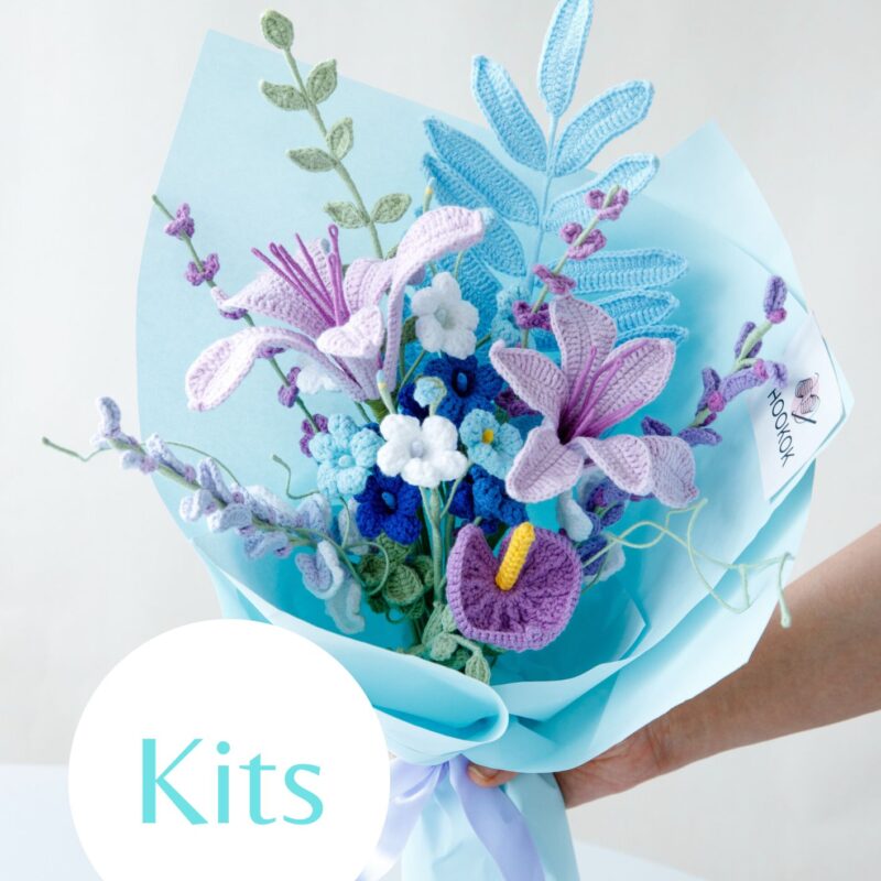 Purple Peruvian Lily and Wood Sorrel Bouquet Kit-HOOKOK