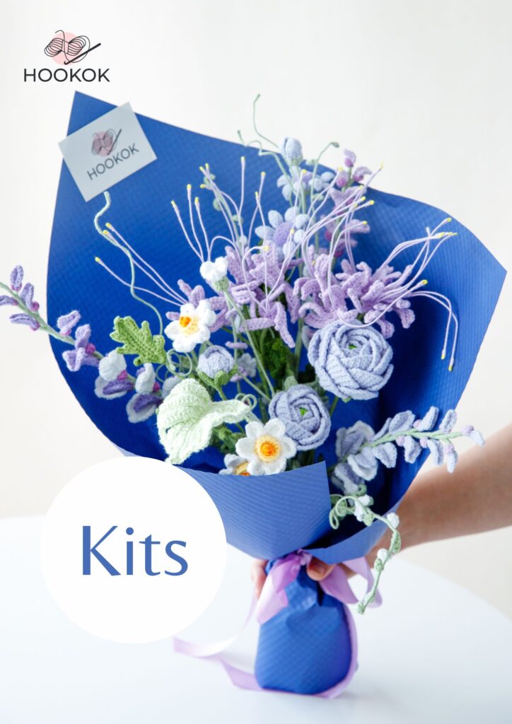 Purple Spider Lily and Persian Buttercup Bouquet Kit - with PDF