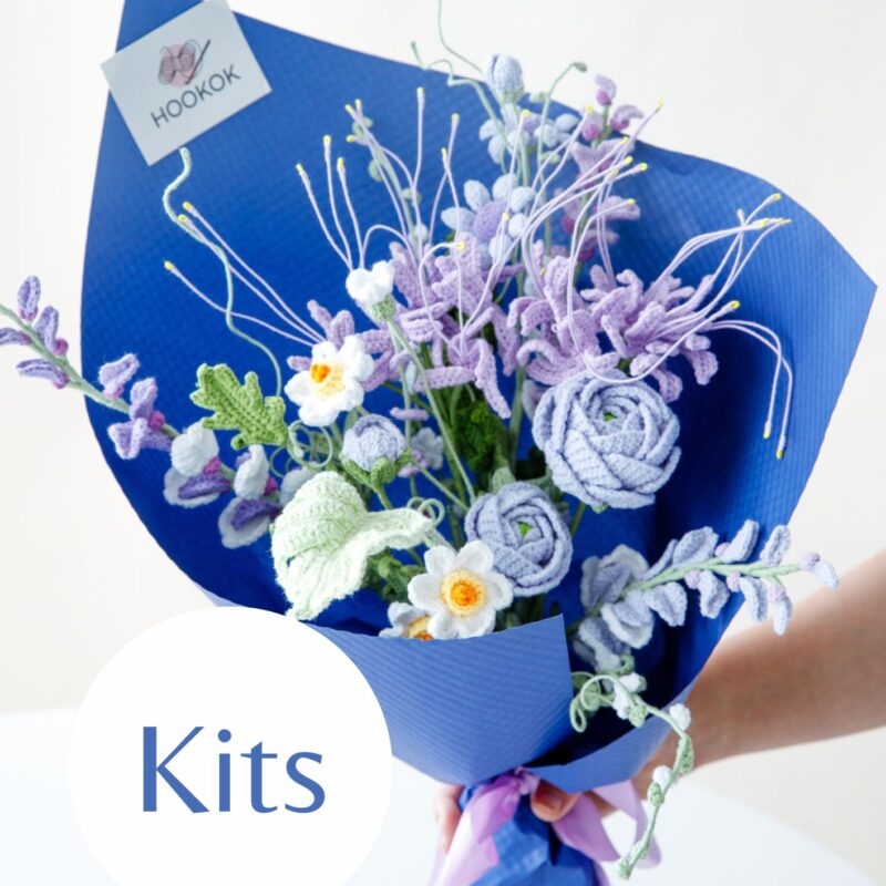 Purple Spider Lily and Persian Buttercup Bouquet Kit-hookok