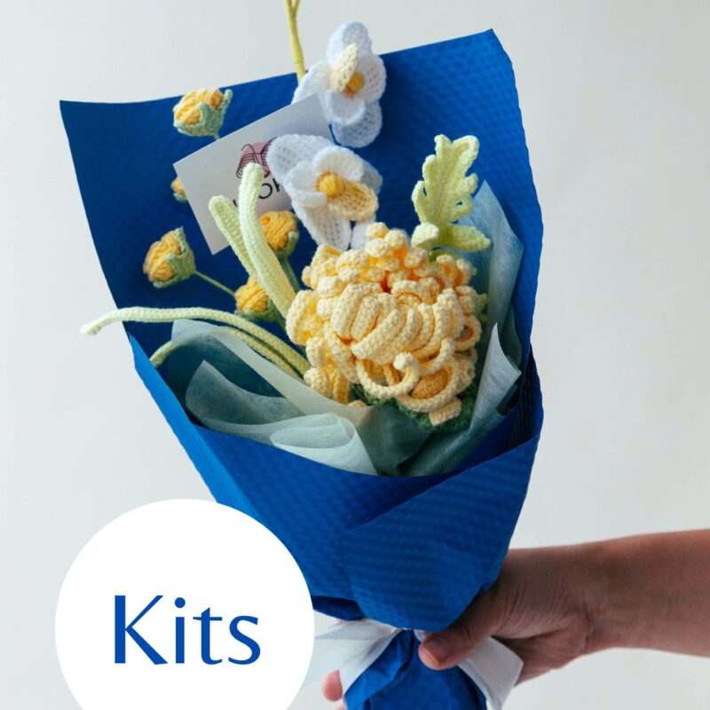 Yellow Chrysanthemum and Phalaenopsis Bouquet Kit-HOOKOK