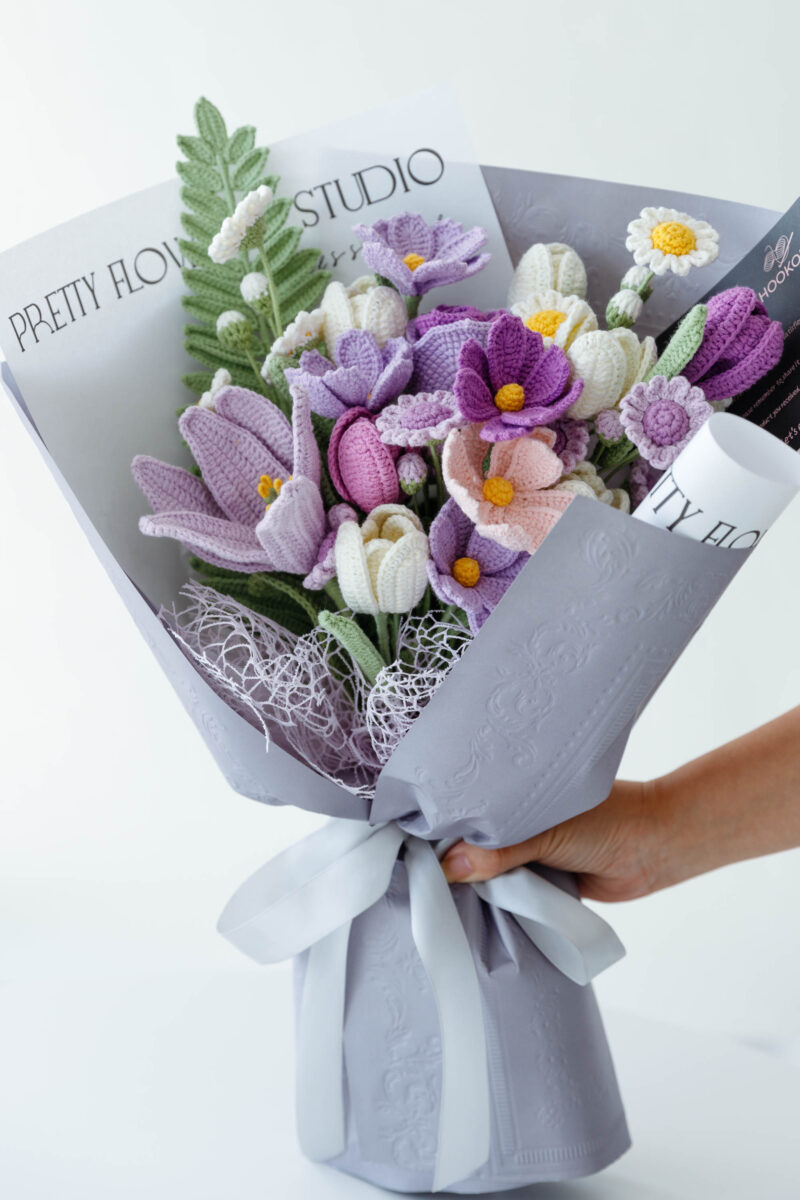 Dreamy Purple Tulip and Lily Bouquet Kit-hookok Dreamy Purple Tulip and Lily Bouquet Kit-hookok