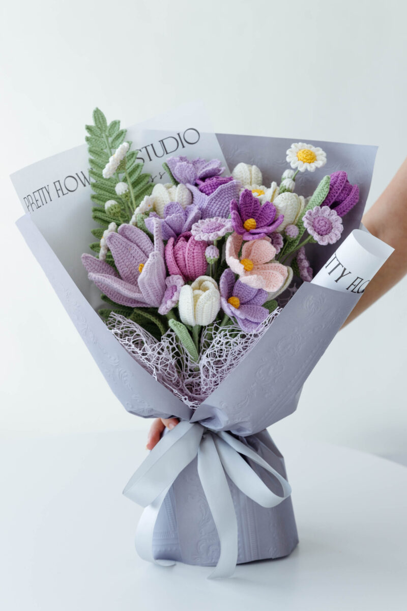 Dreamy Purple Tulip and Lily Bouquet Kit-hookok Dreamy Purple Tulip and Lily Bouquet Kit-hookok