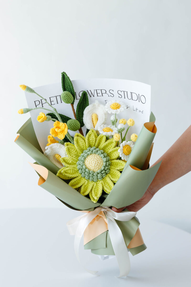 Green Sunflower and Freesia Bouquet Kit-hookok Green Sunflower and Freesia Bouquet Kit-hookok