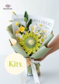 Green Sunflower and Freesia Bouquet Kit-hookok