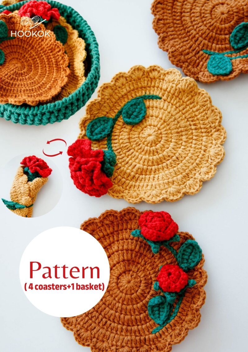 Mini Bouquet Coaster Pattern-hookok Mini Bouquet Coaster Pattern-hookok