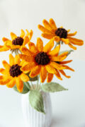 Yellow Coneflower Vase Crochet Kit-hookok