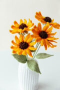 Yellow Coneflower Vase Crochet Kit-hookok