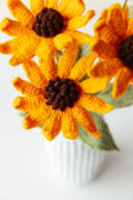 Yellow Coneflower Vase Crochet Kit-hookok