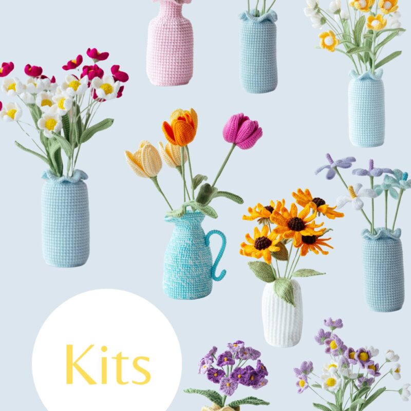 Flower vase crochet kit-hookok
