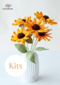 Yellow Coneflower Vase Crochet Kit-hookok
