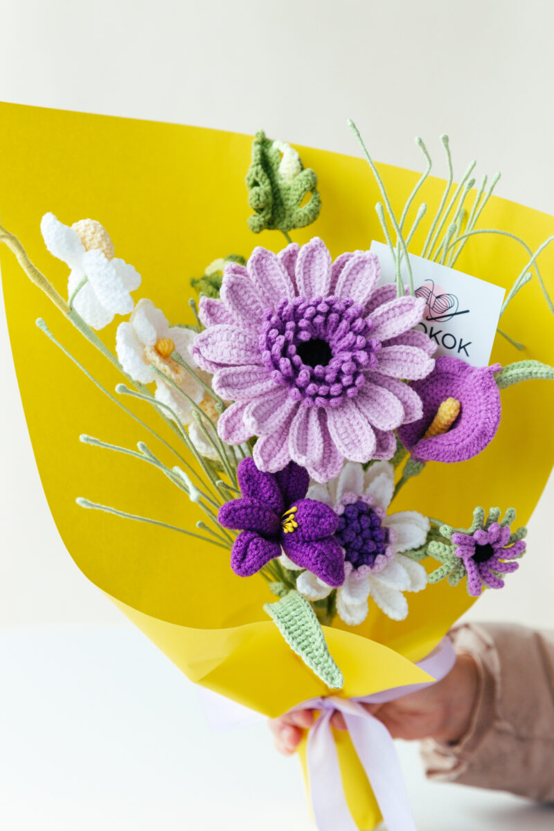 HOOKOK Bouquet - Purple Barberton Daisy Bouquet (8 pieces)