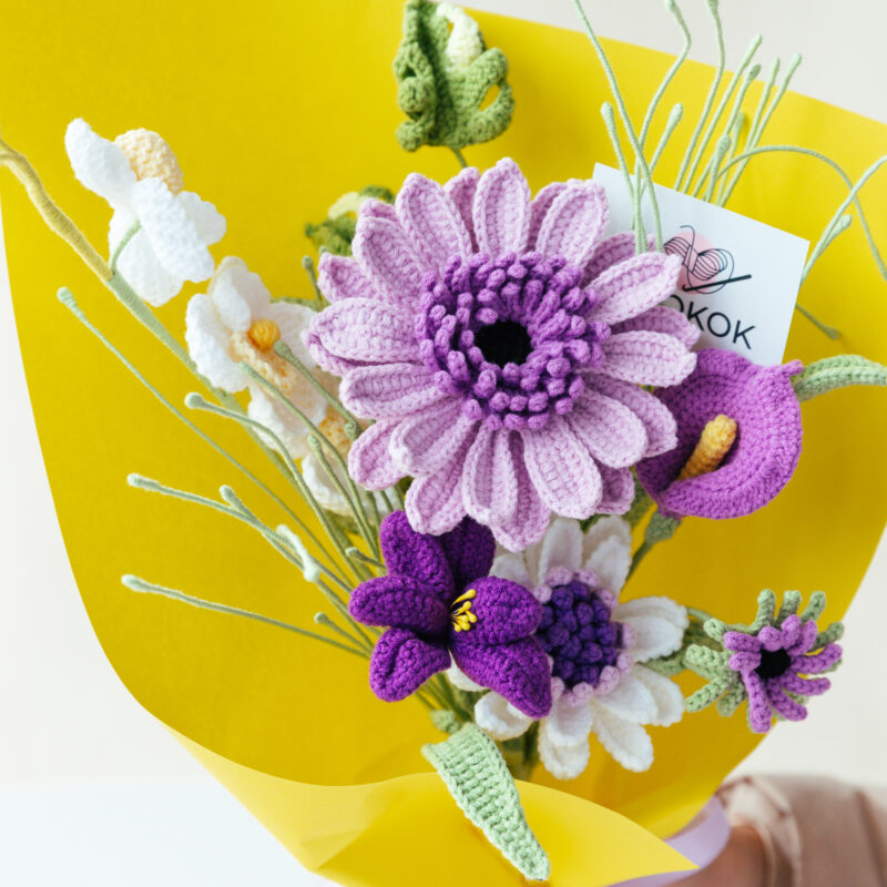 HOOKOK Bouquet - Purple Barberton Daisy Bouquet (8 pieces)