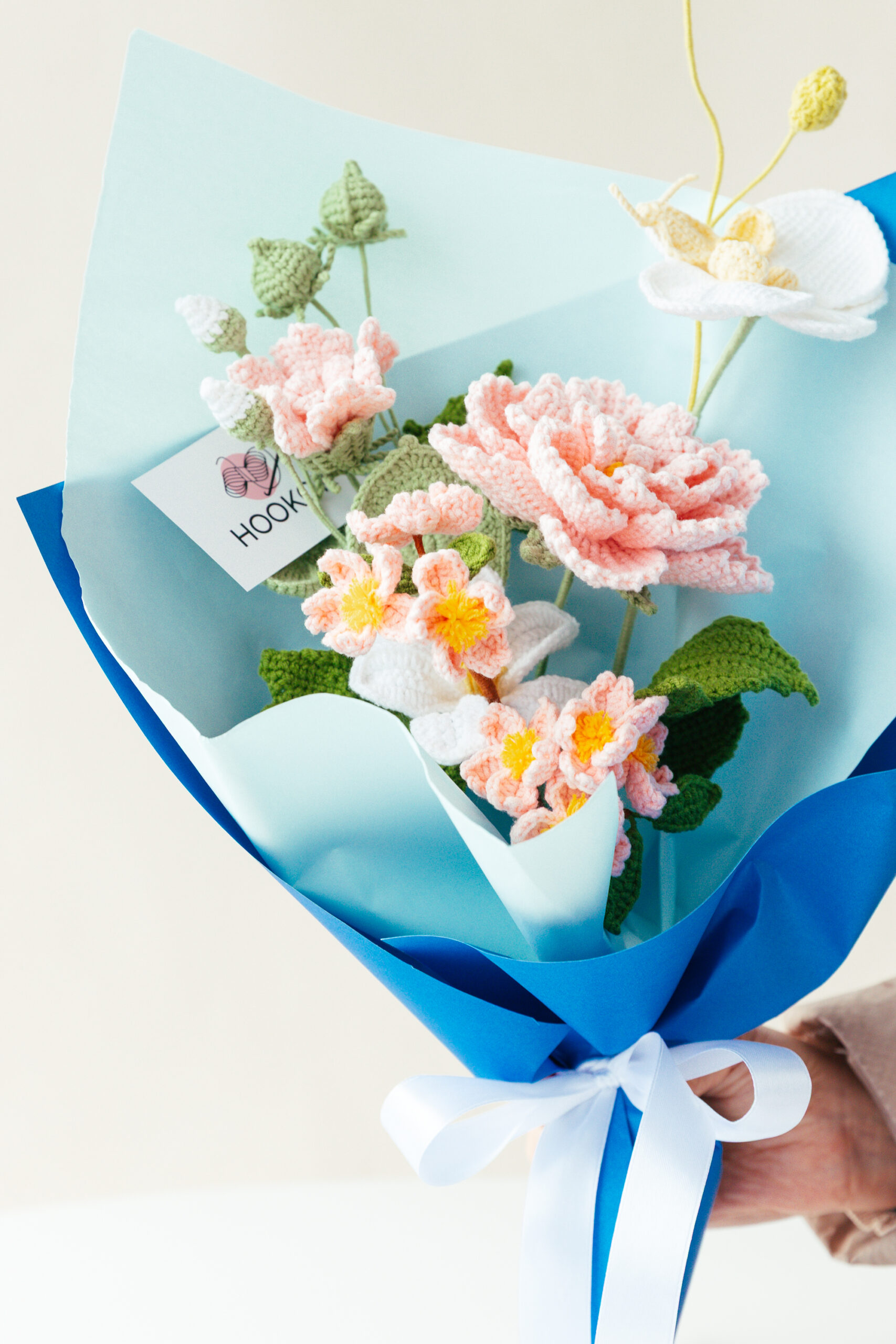 Pink Hibiscus Mutabilis Bouquet Kit - with PDF pattern - Hookok