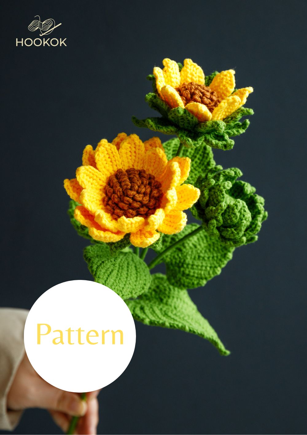 PDF Pattern - Crochet Lemon Queen Sunflower - Hookok