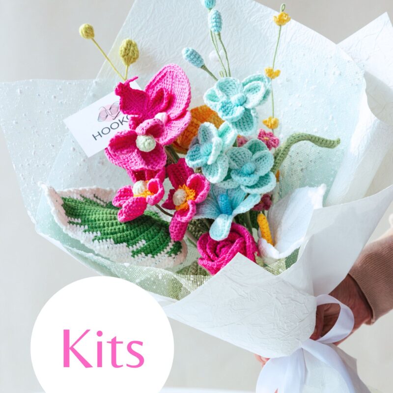 Phalaenopsis Orchid and Wild Cotton Flower Bouquet Kit-hookok