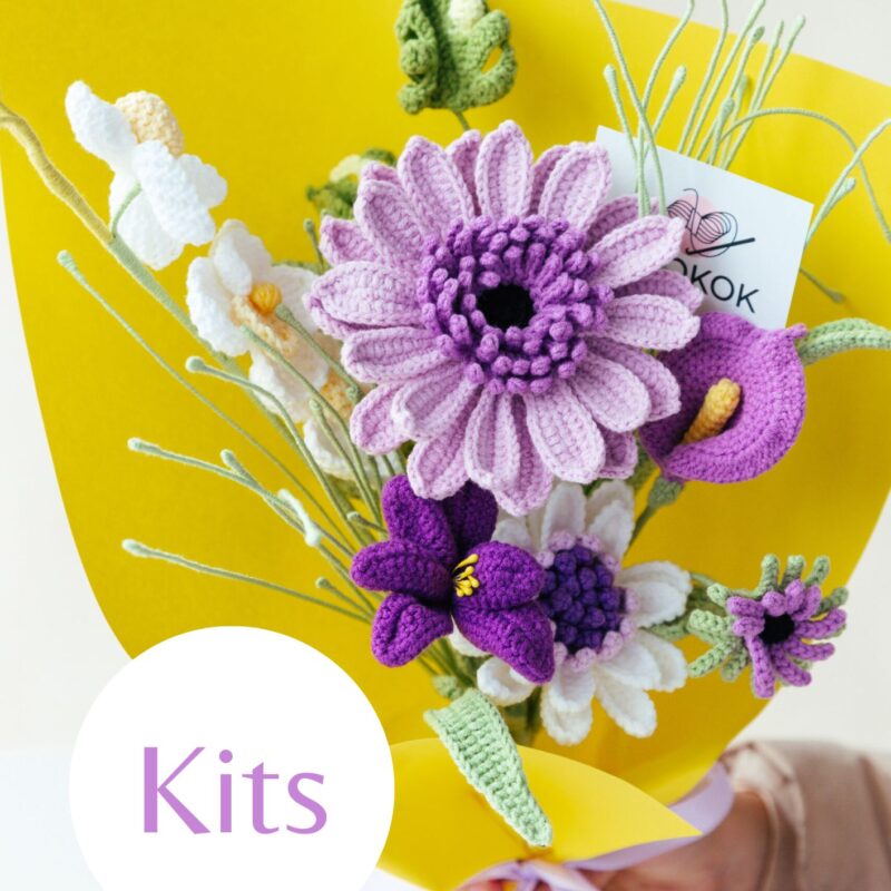 Purple Barberton Daisy Bouquet Kit-hookok