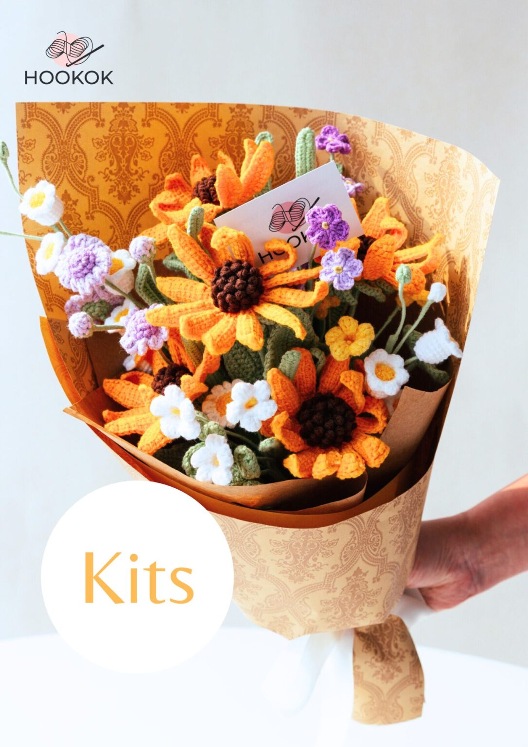 Yellow Coneflower Bouquet Kit - with PDF pattern - Hookok