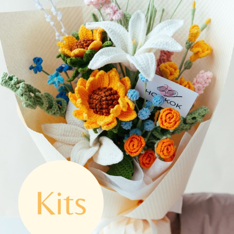 Yellow Lemon Queen Sunflower Bouquet Kit-hookok