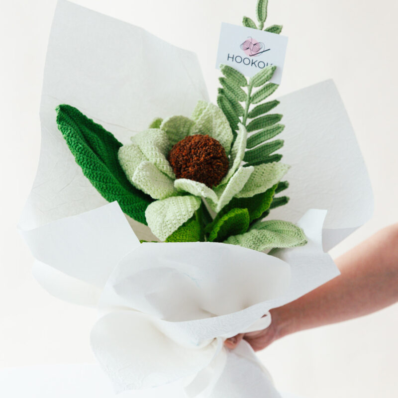 HOOKOK Crochet Snow Lotus Bouquet