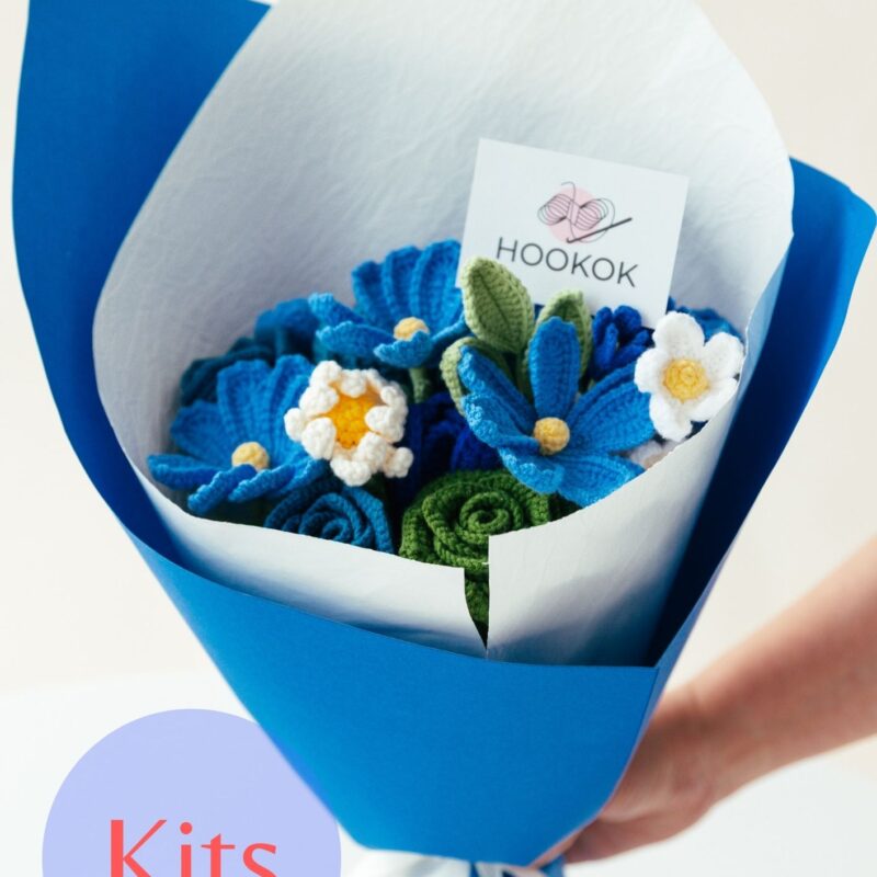 Blue Gesang Rose Bouquet Kit - with PDF pattern