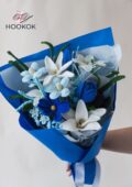 Crochet Lily and tulip big bouquet for men thumb