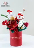 Red christams hug bucket