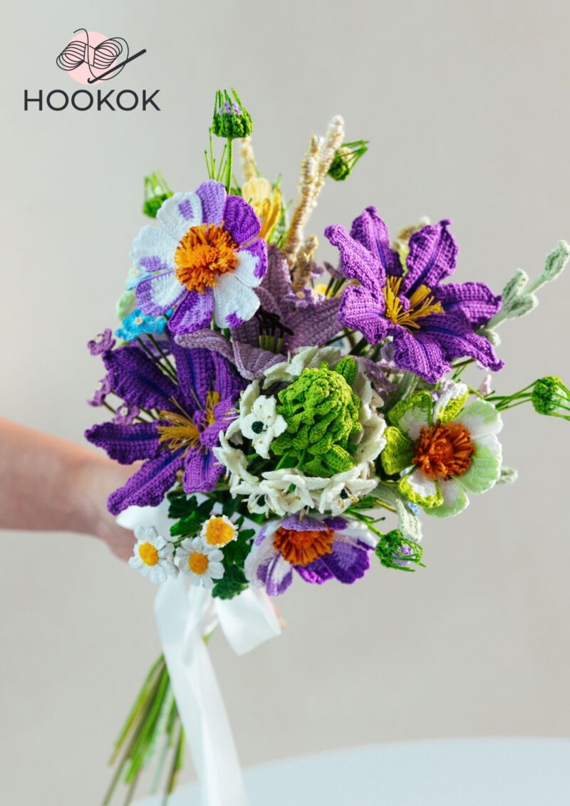 Dreamy Purple Micro Crochet Bouquet