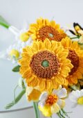 Sunny Sunflower Micro Crochet Bouquet