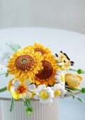 Sunny Sunflower Micro Crochet Bouquet